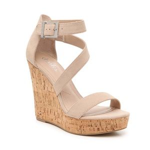 Amigo Cork Wedge Sandal in Beige